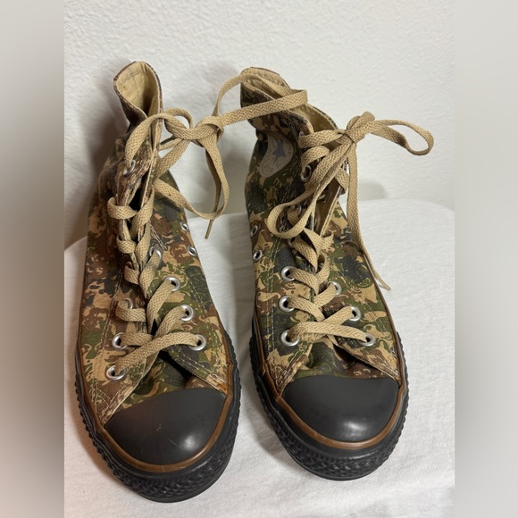 Converse All Star Rare Gas Mask Camo Camouflage High Top Tan Sneakers Men’s 5 - Picture 8 of 16